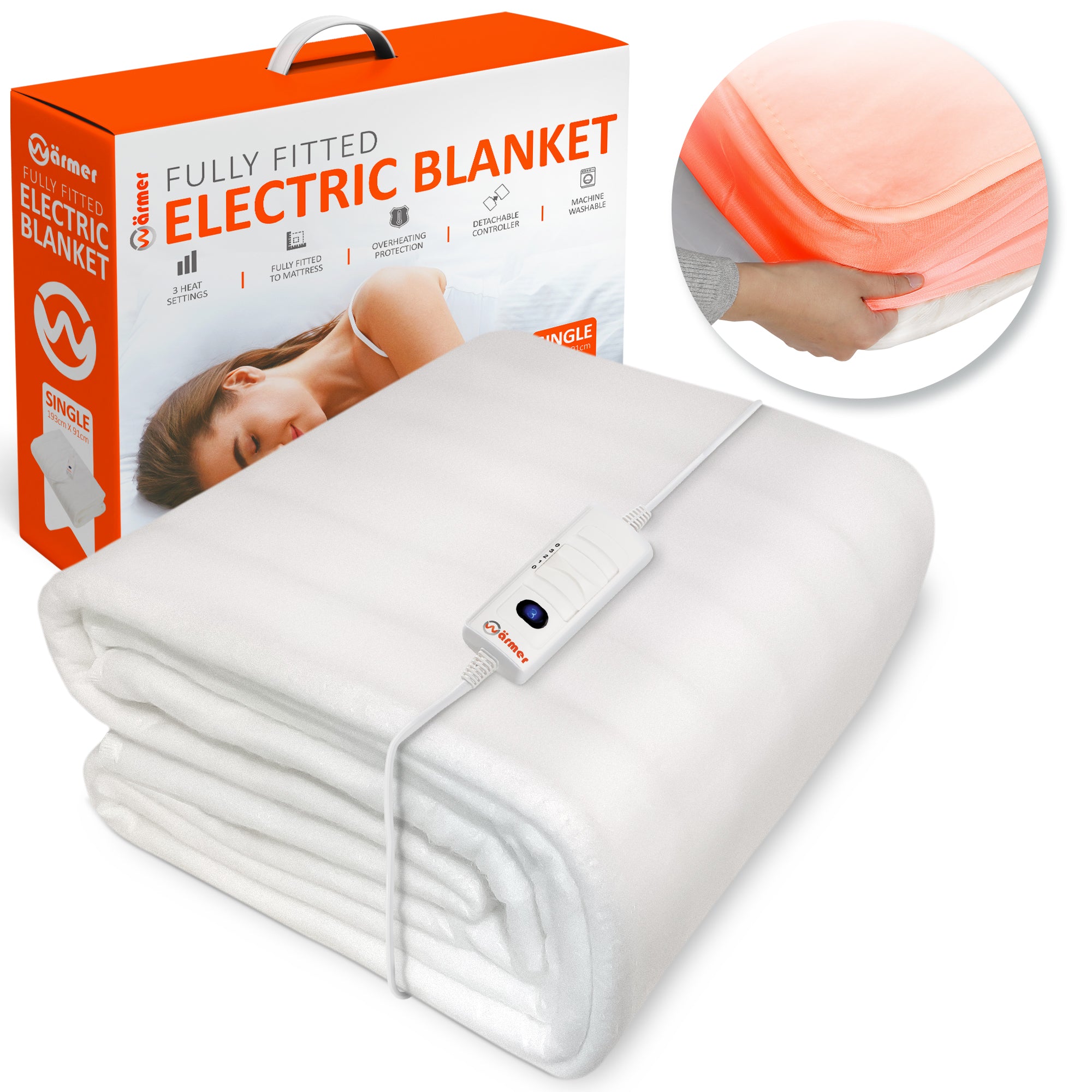 Wärmer Fully Fitted Electric Blanket with Detachable Controller