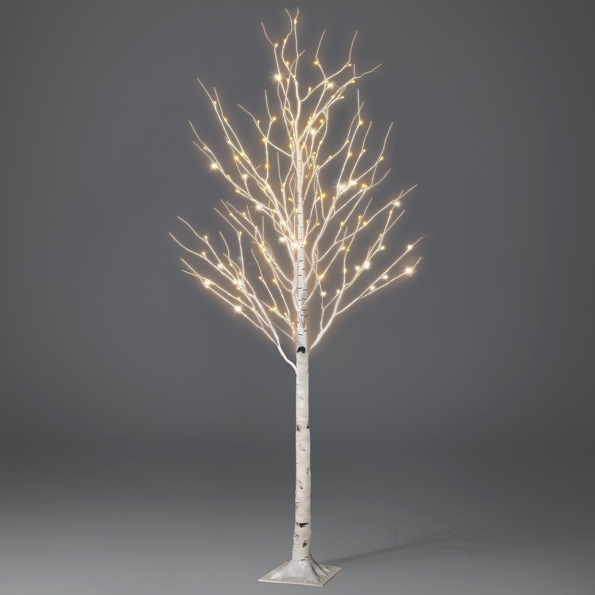 NETTA 5FT Pre-Lit Birch Tree with Warm White LEDs - White