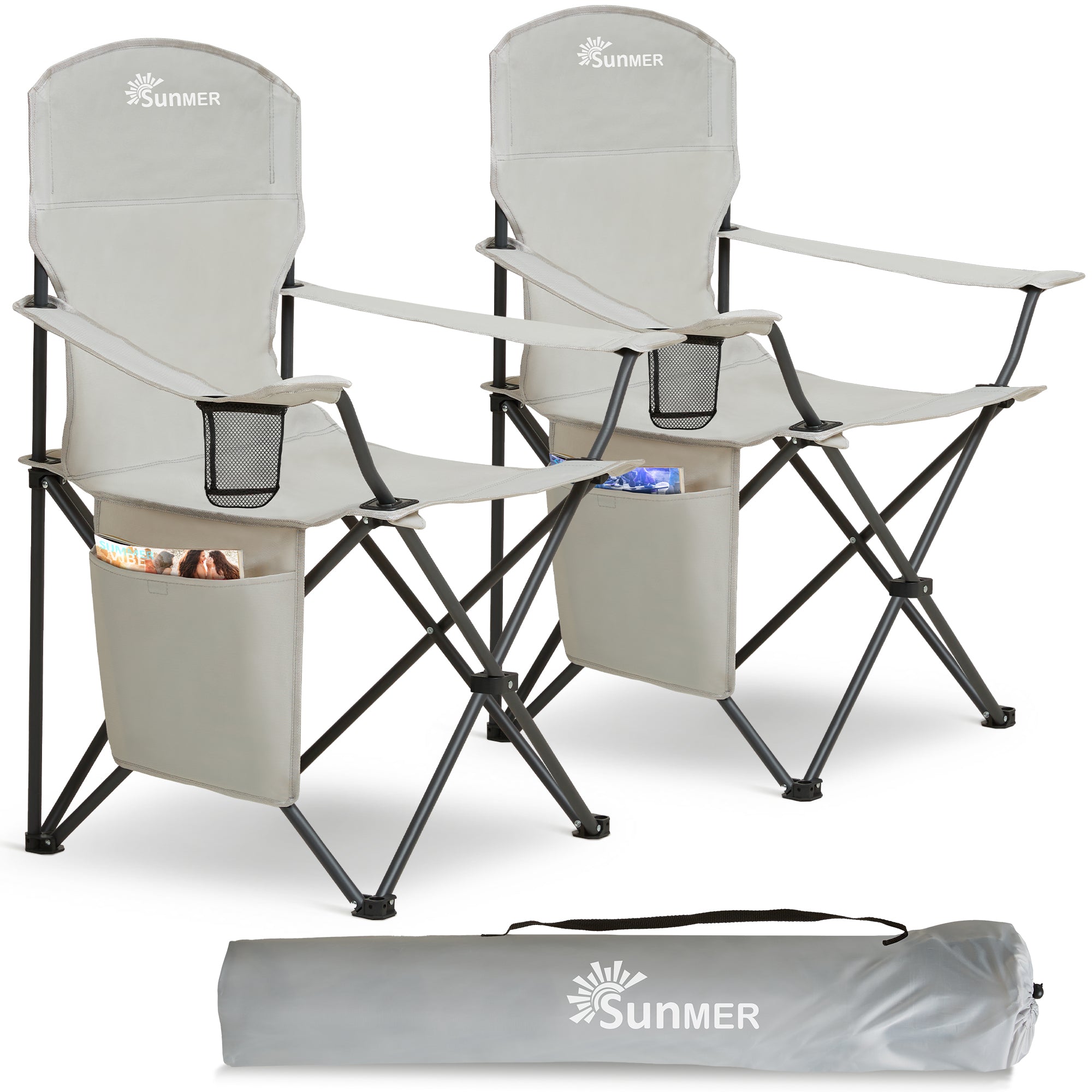 SUNMER Extra-Wide Folding Camping Chairs