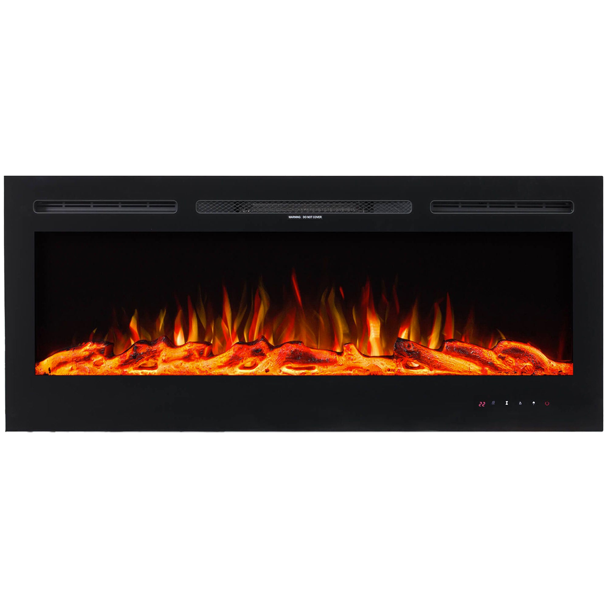 NETTA 40" Glass Panel Electric Fireplace with Colourful Flame effect