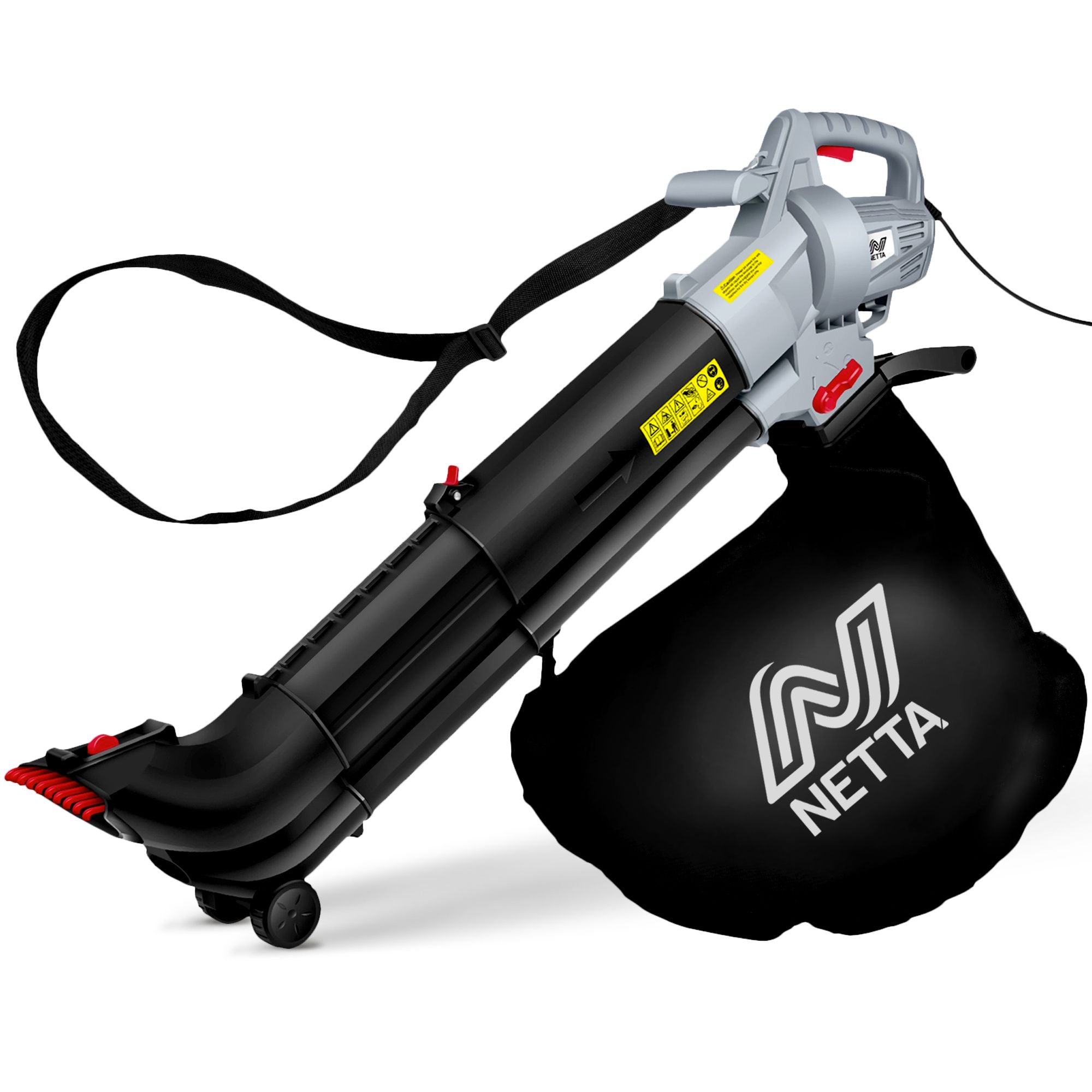 NETTA 3 in 1 Electric Leaf Blower, Vacuum and Mulcher with Rake - 3000W