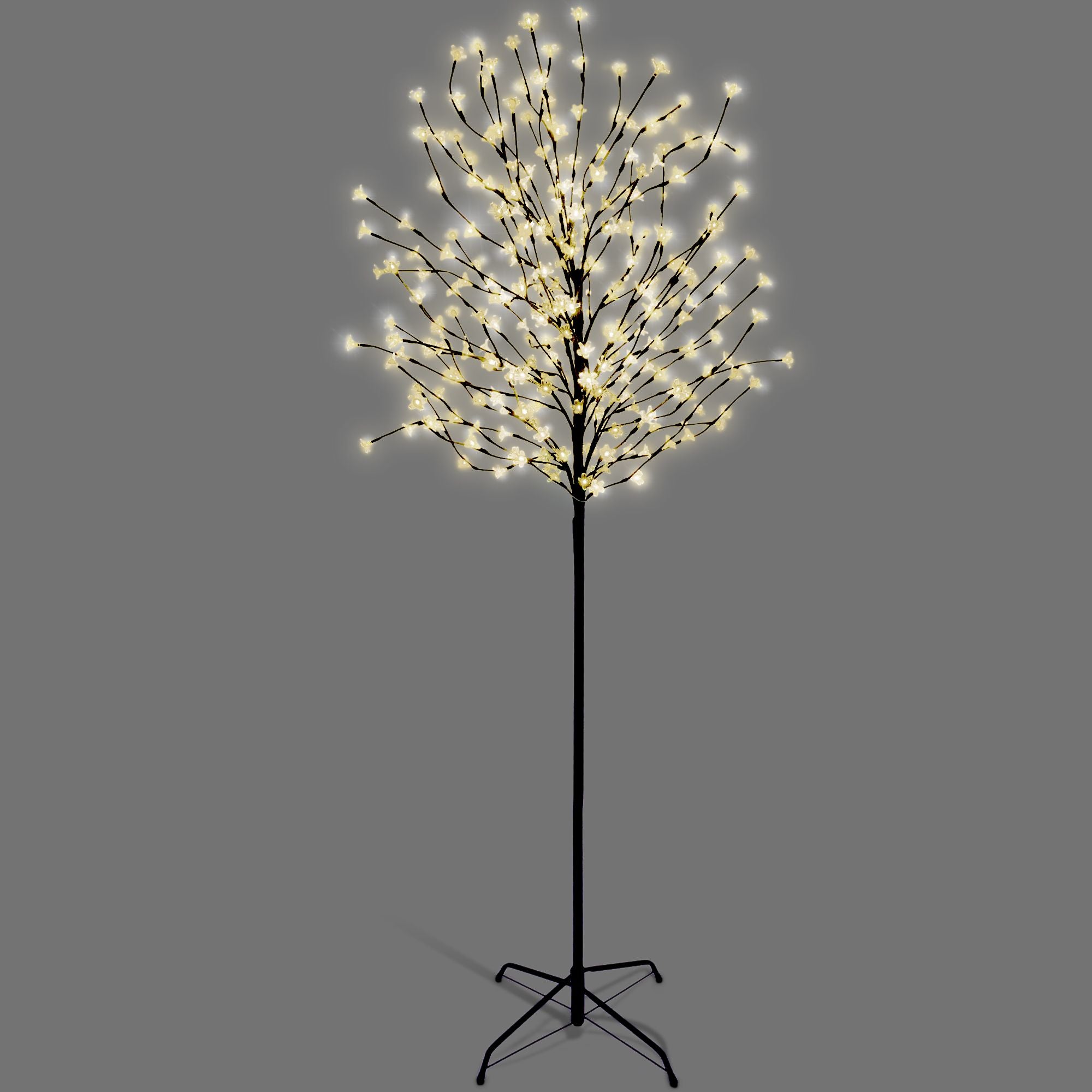 NETTA 5FT LED Cherry Blossom Tree, 250 Pre-Lit Lights, Auto-Off Timer and 8 Lighting Modes, 3M Power Cable, Suitable for Indoor and Outdoor Use - Warm White