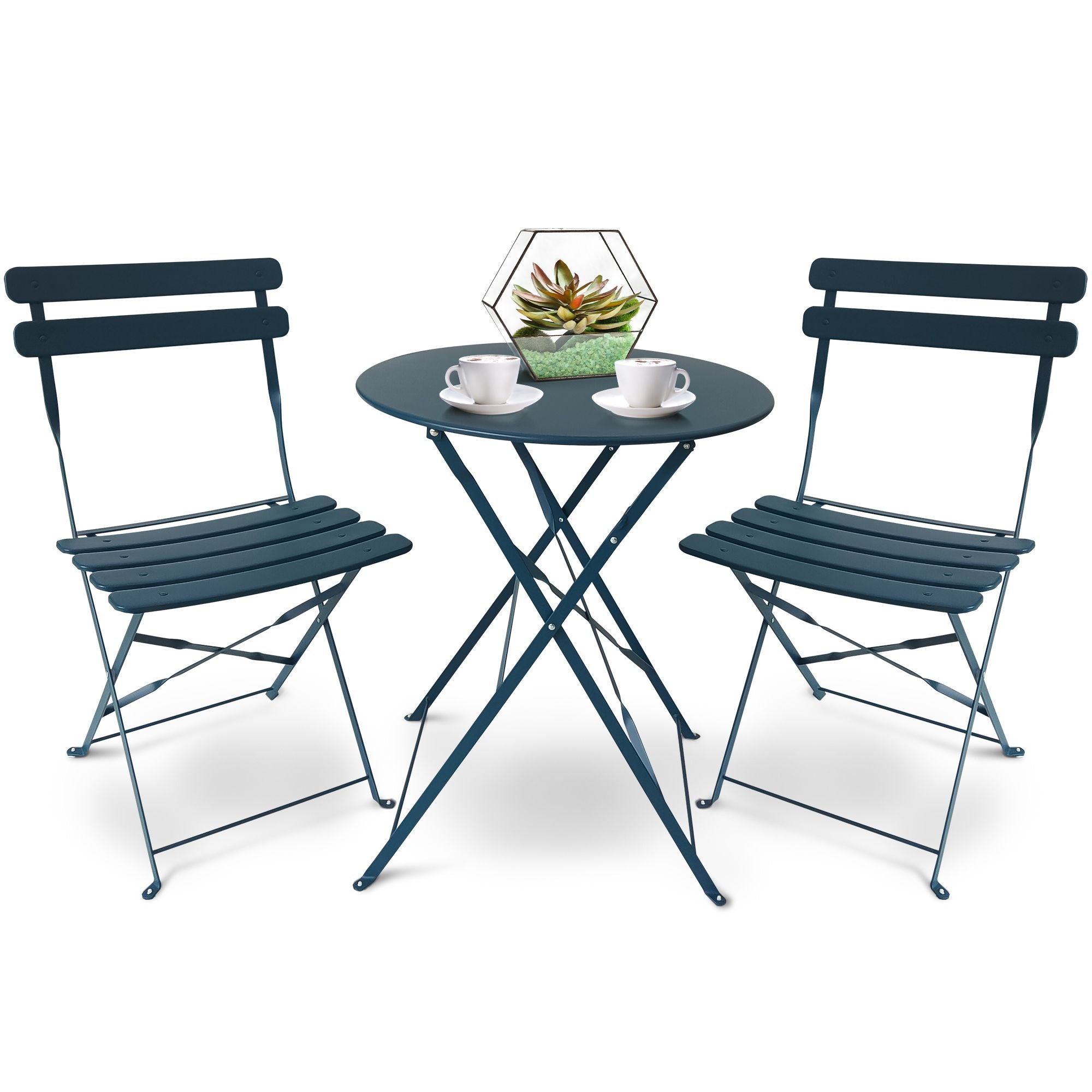 SUNMER Bistro Table & Chairs Set - Blue