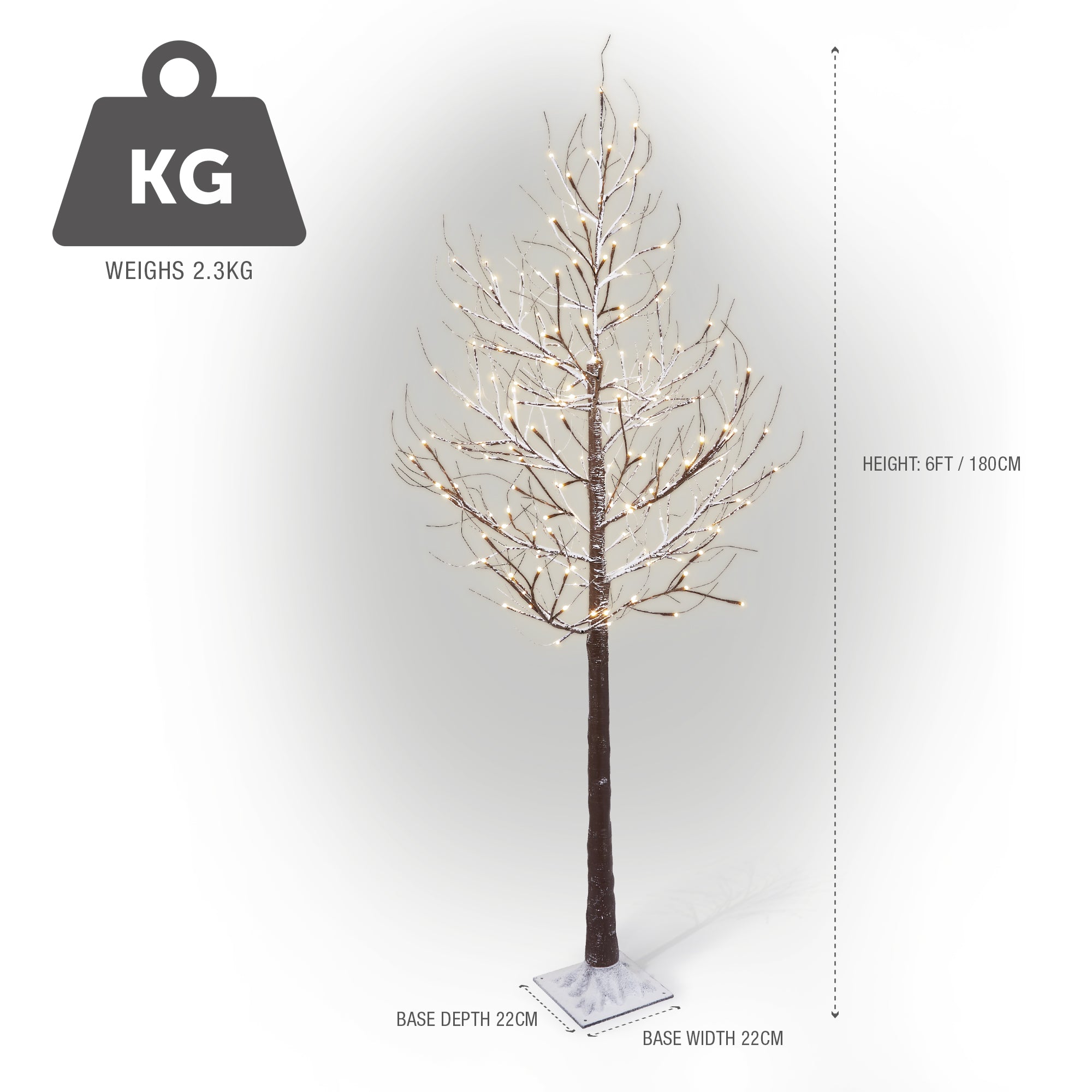 NETTA Birch Twig Tree with Warm White LED Lights - Brown
