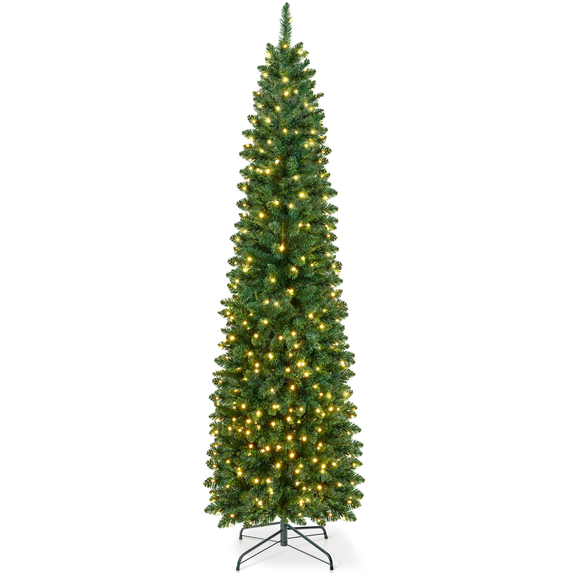 VeryMerry 'Aspen' Slim Pencil Pre Lit Christmas Tree Built-In Warm White LED Lights