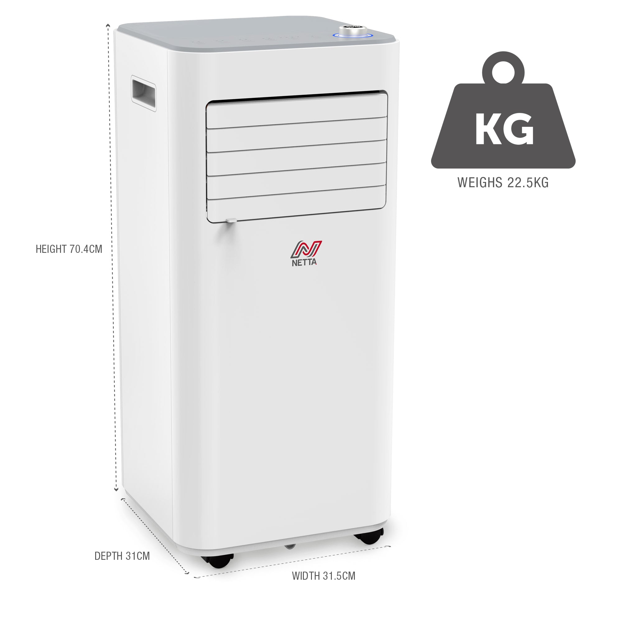 NETTA 9000BTU 3-in-1 Portable Air Conditioner