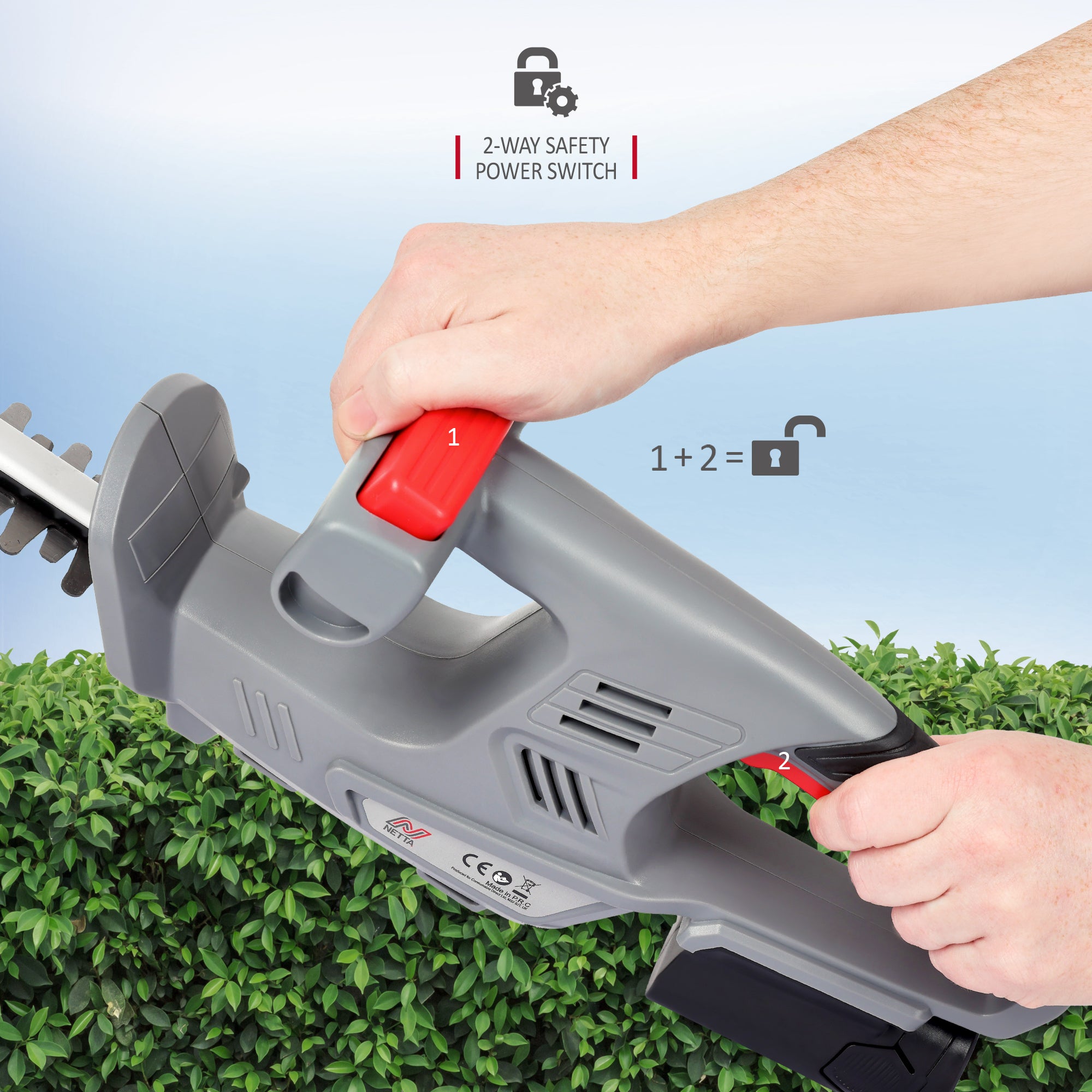 NETTA 12V Cordless Hedge Trimmer and Cutter