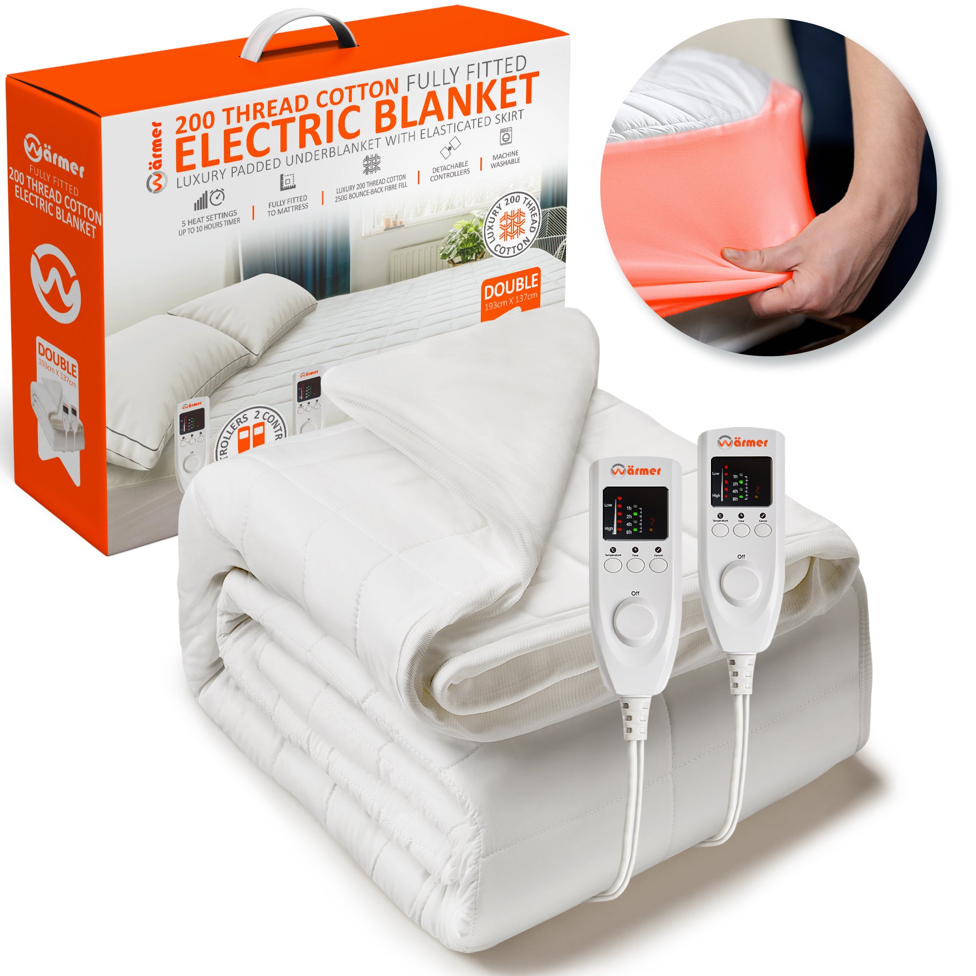 Wärmer 200 Thread Cotton Fully Fitted Electric Blanket