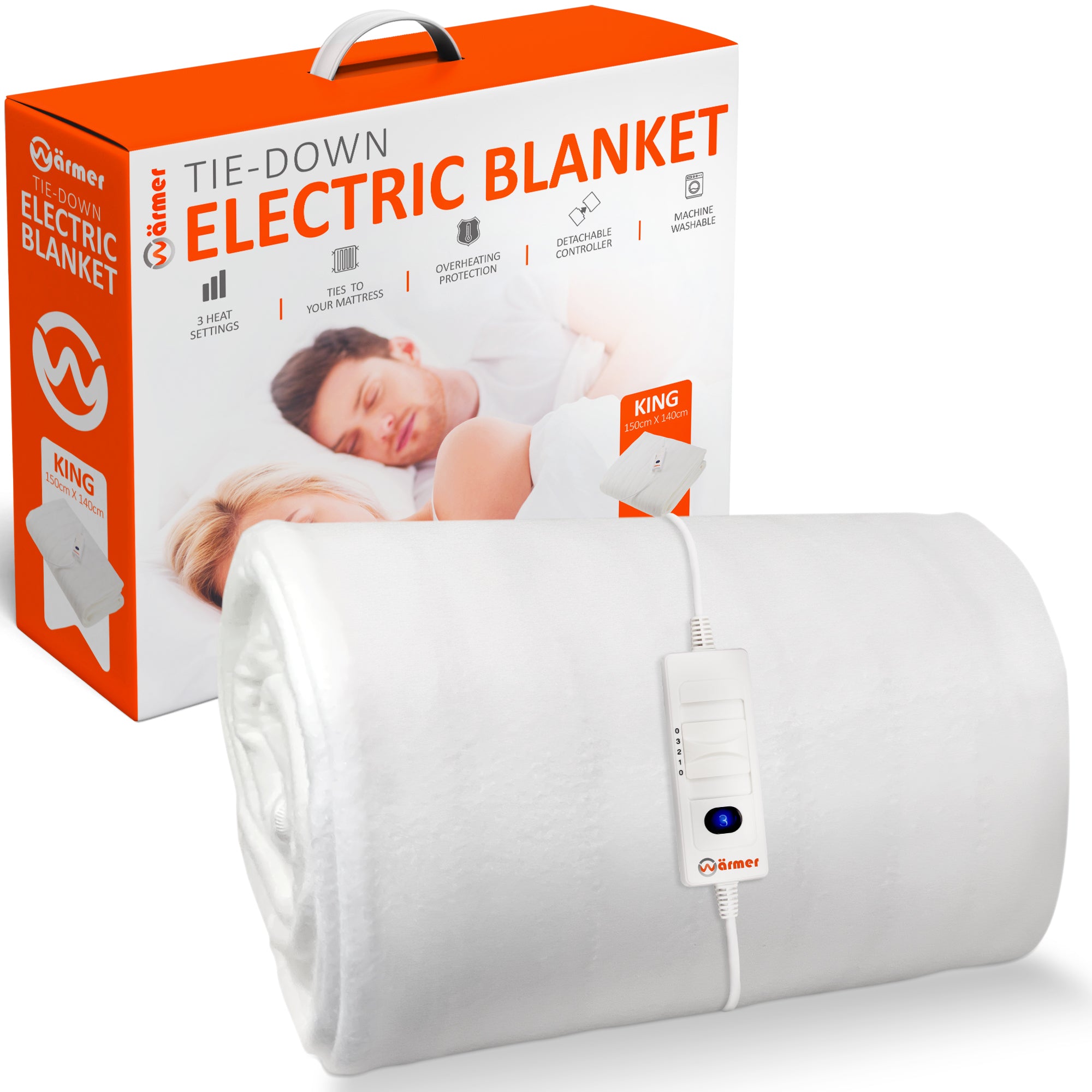 Wärmer Tie-down Electric Blanket 3 Heat Settings With 1 Controller