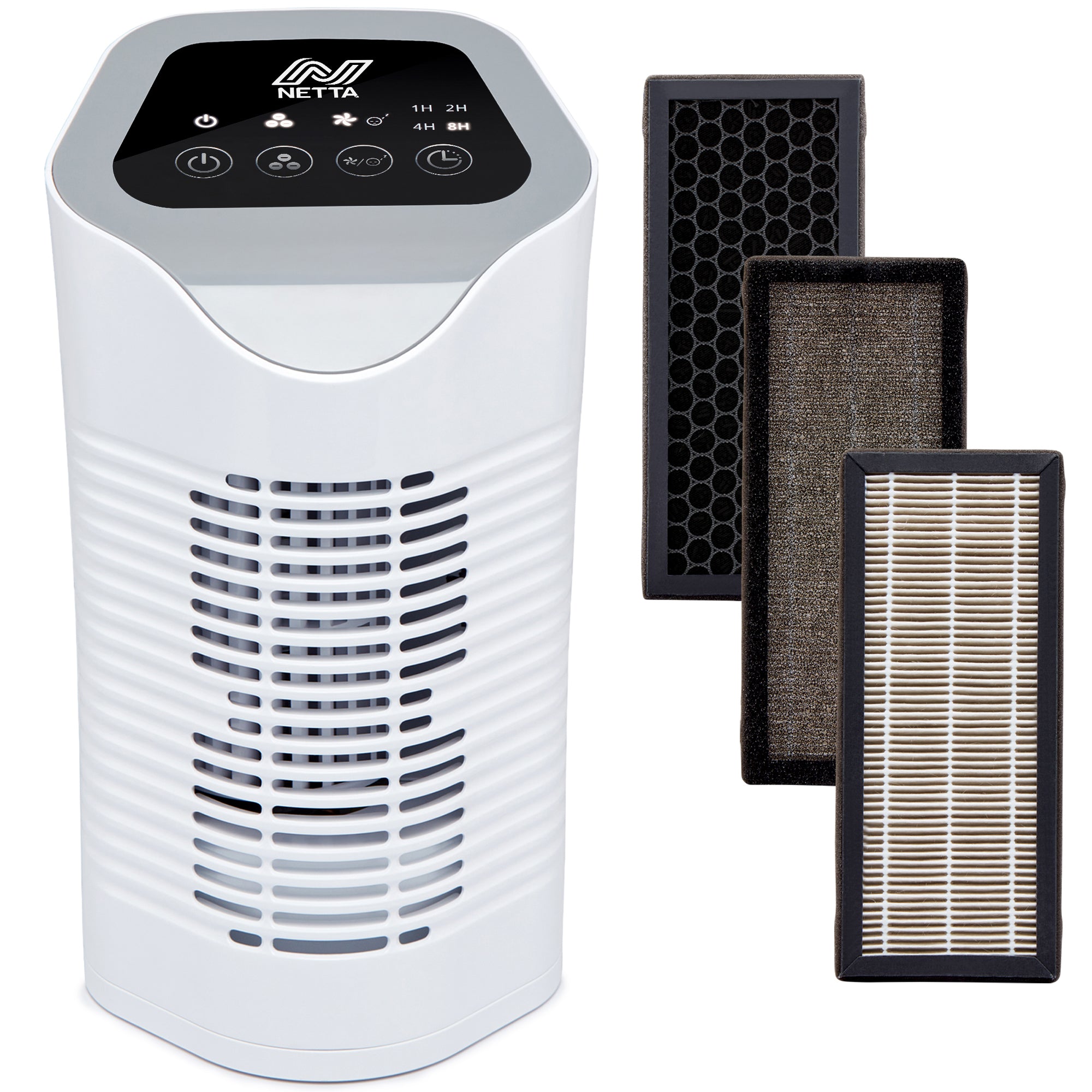 NETTA Air Purifier With True HEPA, Active Carbon Filters and Ionizer