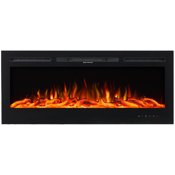 50" Glass Panel Electric Fireplace with Colourful Flame effect