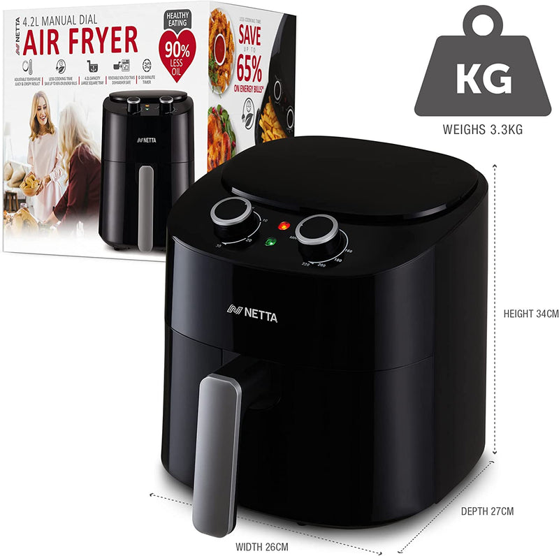 NETTA Air Fryer - Adjustable Temperature Control and Timer