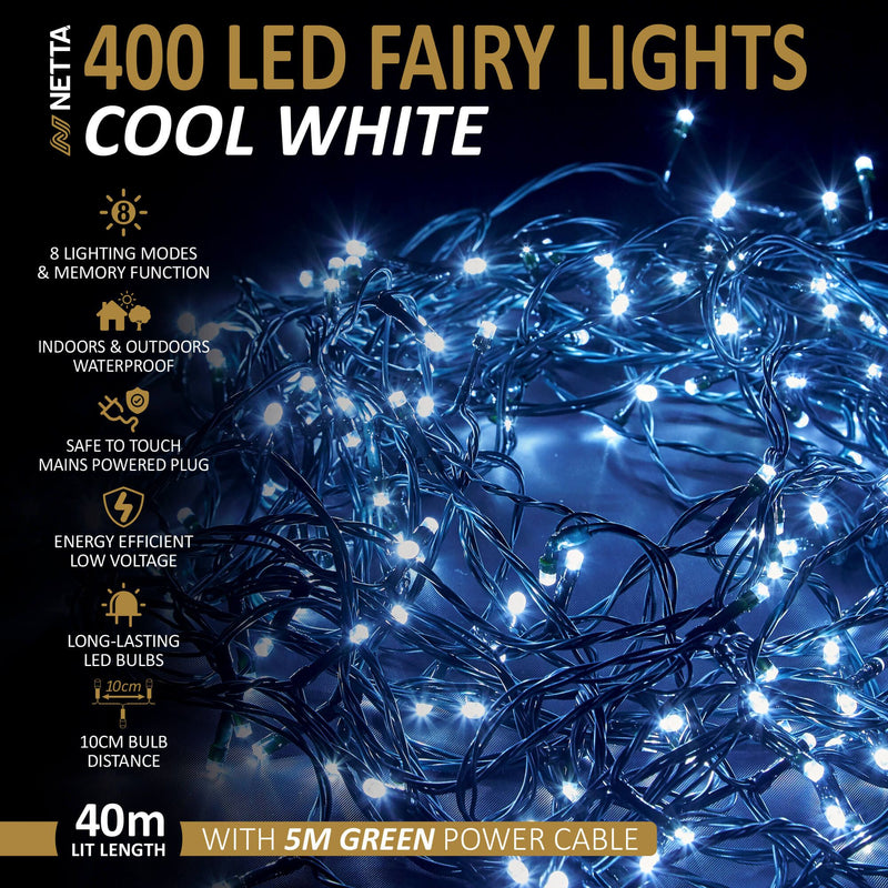 400LED Fairy String Lights - Cool White