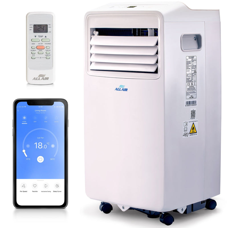 ALLAIR 8000BTU Smart Portable Air Conditioner Unit Remote-APP control
