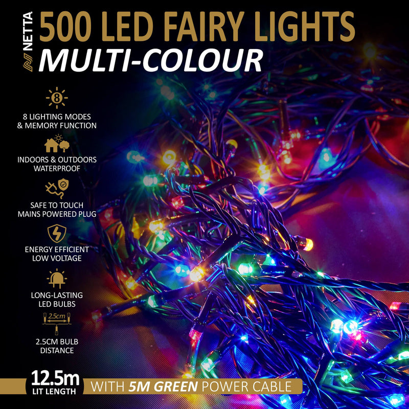 500LED Fairy Close-set String Lights - Multi Colour
