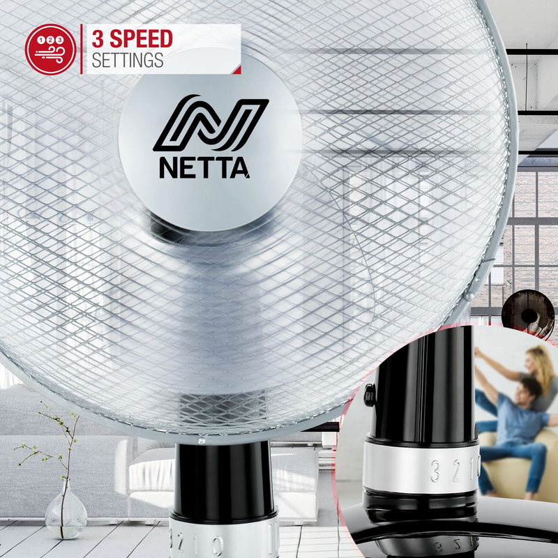 12 Inch 3-Speed Oscillating Desk Fan