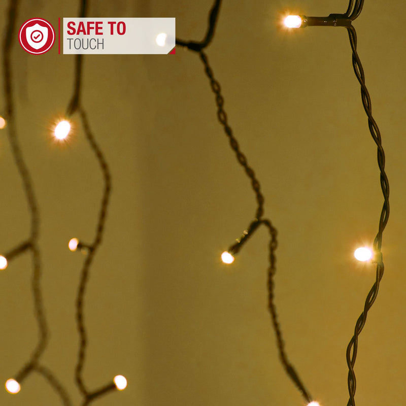 2000LED Icicle String Lights - Warm White