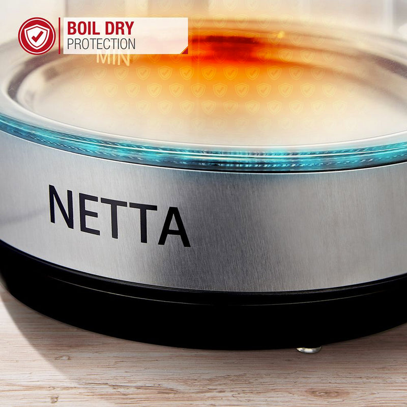 NETTA 1.7L Illuminated Glass Kettle with Temperature Control - 3000W