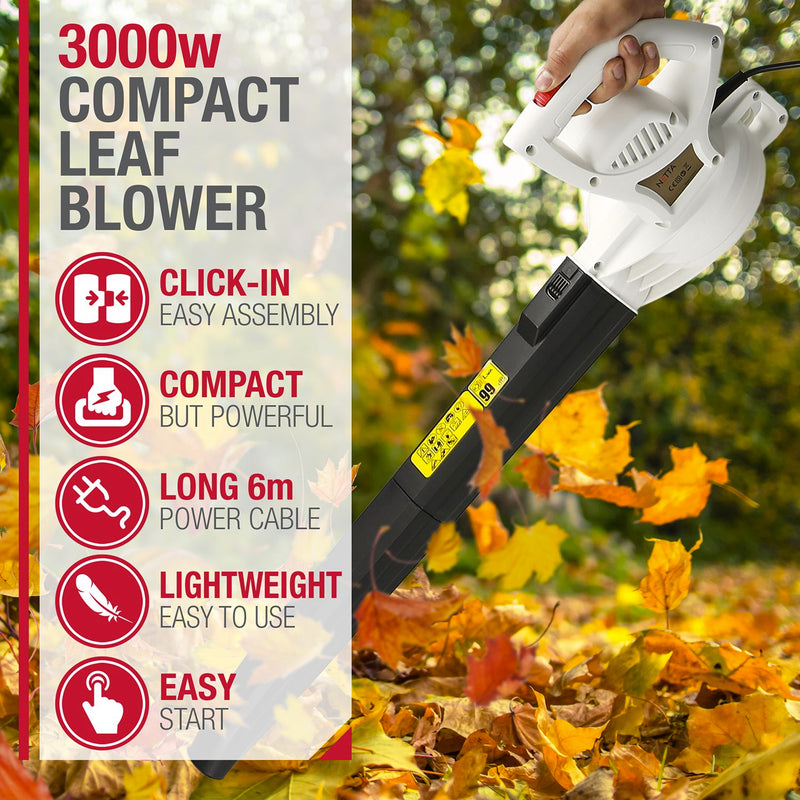3000W Garden Leaf Blower Corded Compact Light Weight