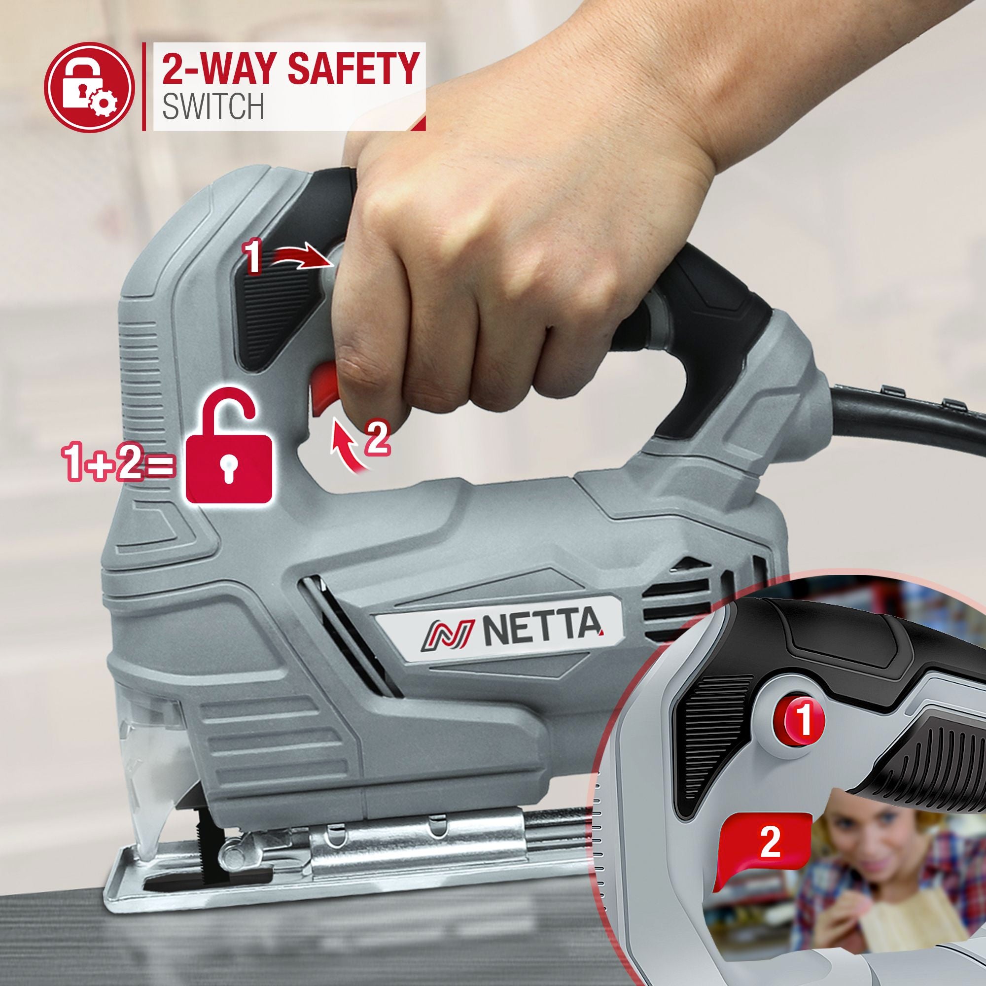 NETTA 400W Jigsaw with Blades and Guard