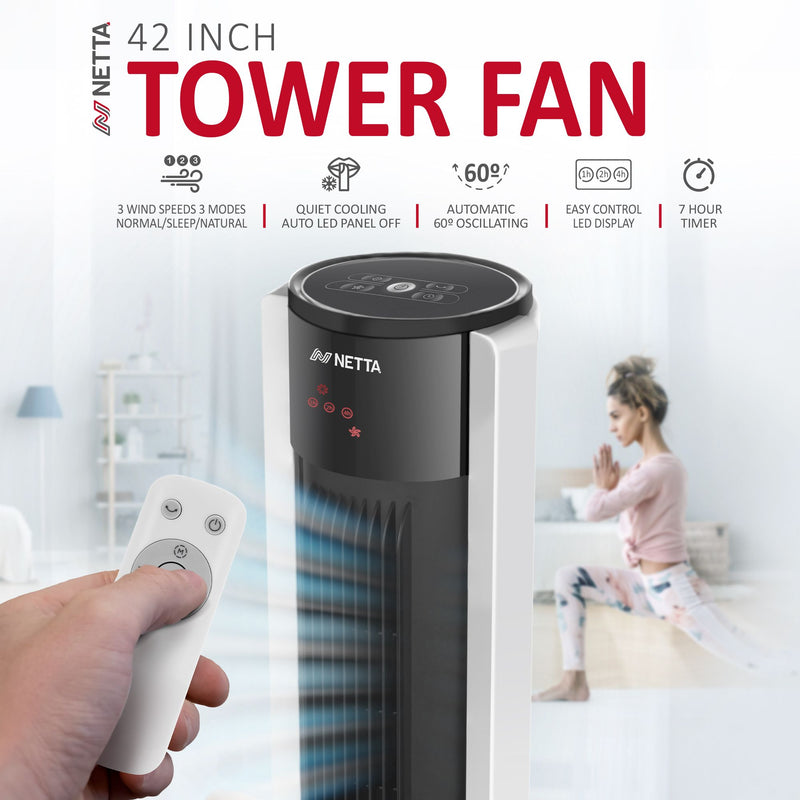 42 Inch Tower Fan with Remote Control