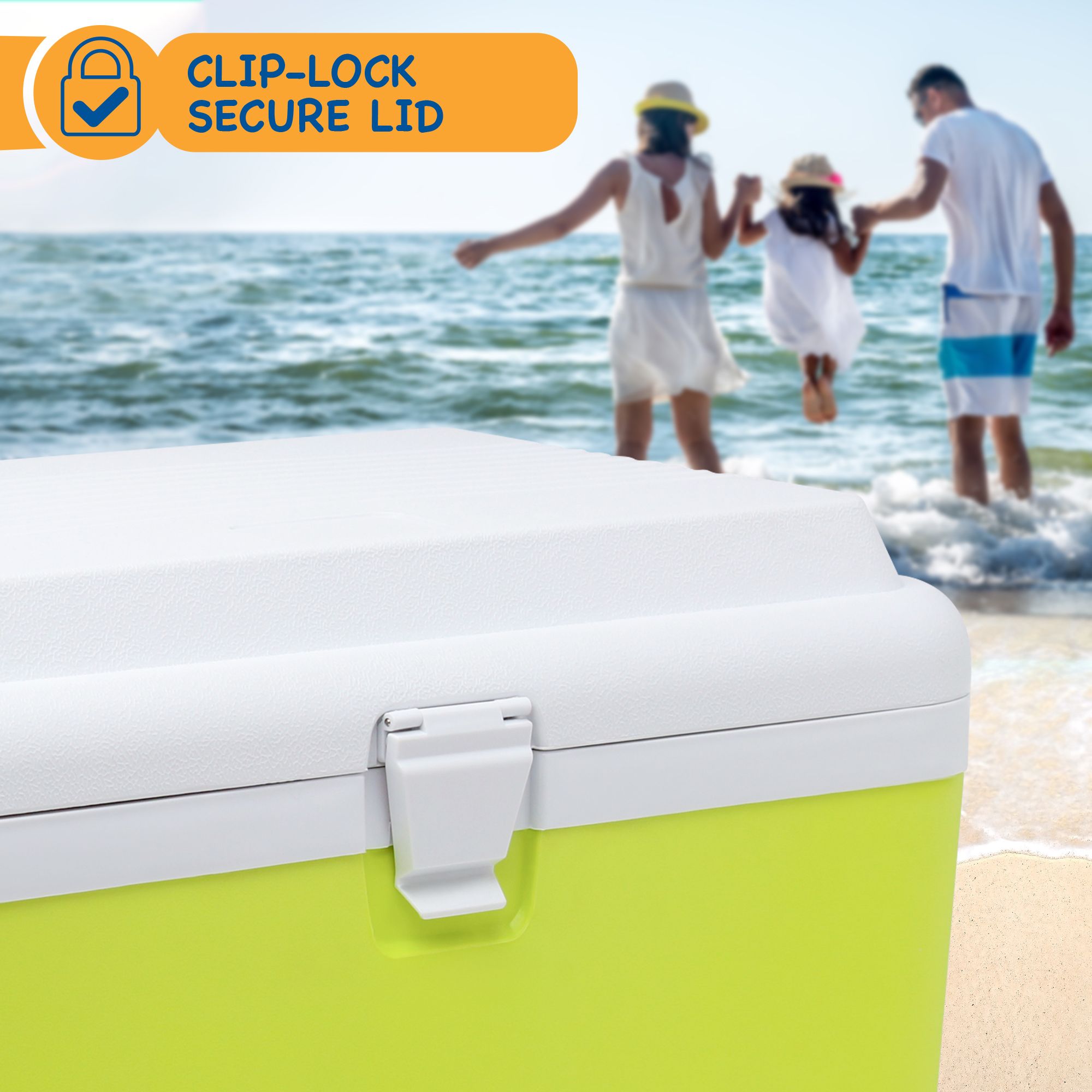 SUNMER 50L Cooler Box with Ice Packs - Lime & White