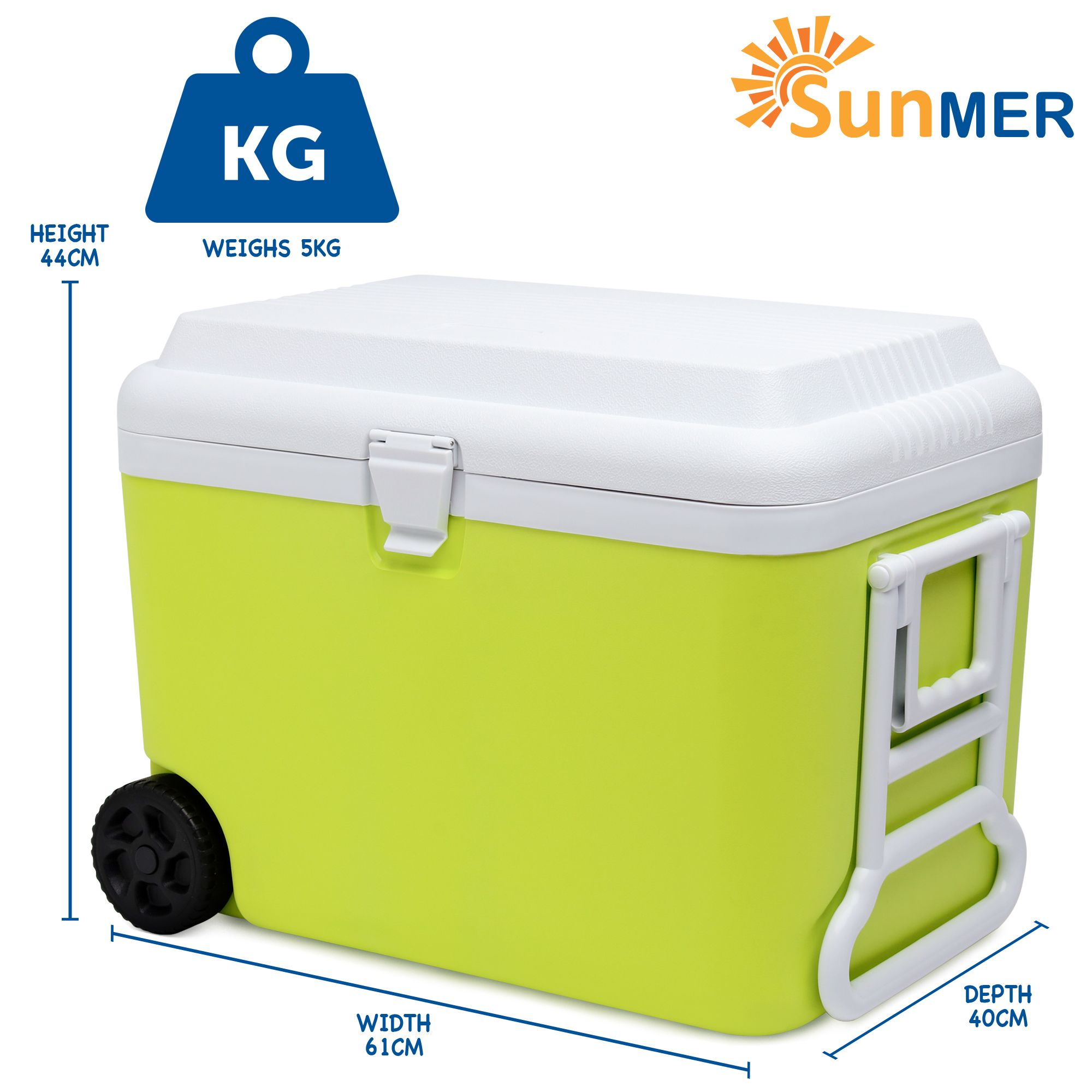 SUNMER 50L Cooler Box with Ice Packs - Lime & White