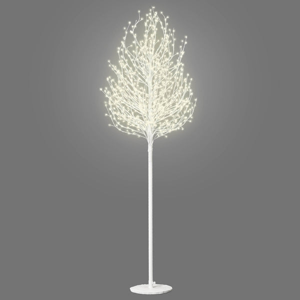 6FT Micro Dot Birch Pre-Lit Christmas Tree with 900 LED Warm White Lights - White